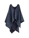 Etro Cashmere And Wool Draped Cape In Blue