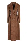 Etro Tailored Long Coat Featuring Paisley Design In Brown