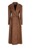 Etro Tailored Long Coat Featuring Paisley Design In Brown