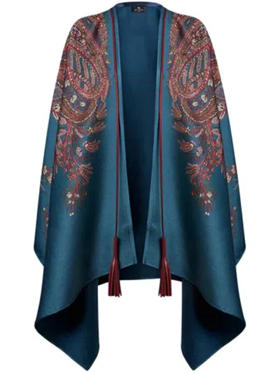 ETRO ETRO WOOL & CASHMERE JACQUARD CAPE