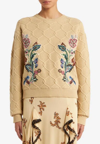 ETRO WOOL AND CASHMERE JUMPER WITH EMBROIDERY