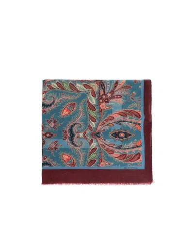 Etro Wool And Cashmere Scarf With Placed Print In Multi