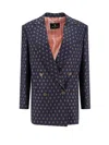 ETRO WOOL AND COTTON BLAZER WITH PEGASO BUTTONS