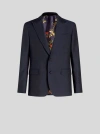 Etro Peak-lapels Single-breasted Blazer In Navy Blue