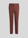 Etro , Wool And Cotton Jacquard Trousers, Brown, Size 54 In Brown