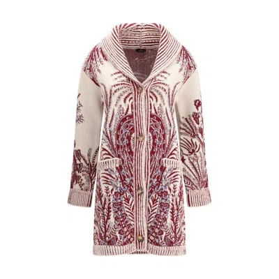 Etro Women Wool And Cotton Maxi Cardigan In Multi