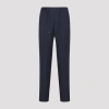 Etro Blue Solid Drawstring Trousers In Blue