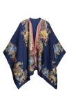 Etro Wool & Modal Cape In Blue
