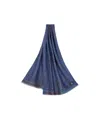 Etro Wool And Silk Jacquard Scarf In Blue