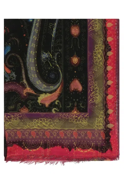 Etro Wool And Silk Scarf In Multi