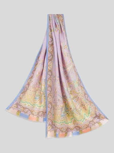 Etro Wool And Silk Scarf In Multicolour