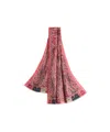 Etro Wool And Silk Scarf With Placed Print In Burgundy