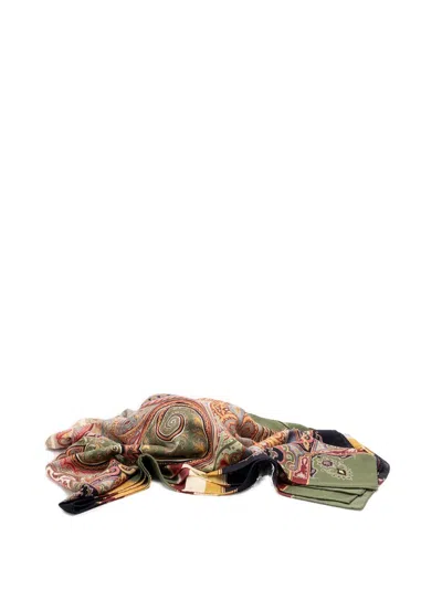 Etro Wool And Silk Shawl With Print In Neutral