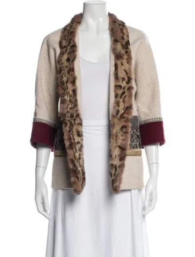 Pre-owned Etro Wool Animal Print Jacket In Brown