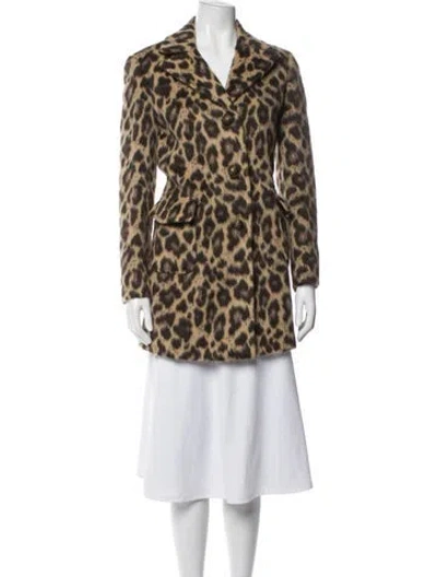 Pre-owned Etro Wool Animal Print Jacket In Brown