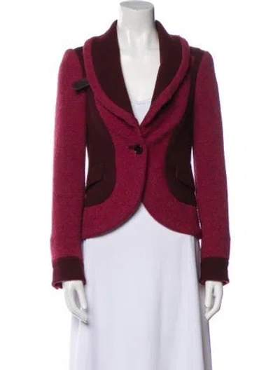 Pre-owned Etro Wool Blazer In Burgundy
