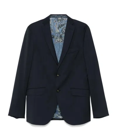 Etro Wool Blazer In Midnight Blue