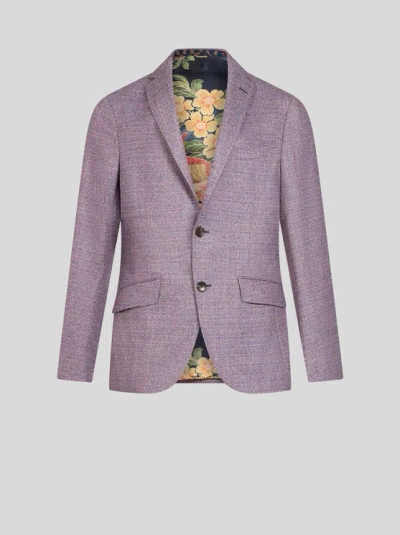 Etro , Wool Blazer, Purple, Size 60