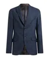 Etro Wool Blazer With Print In Blue