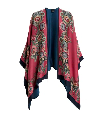ETRO WOOL-BLEND FLORAL CAPE