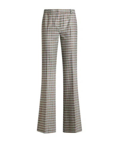ETRO WOOL-BLEND GINGHAM TROUSERS