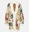 Etro Oversized Jacquard-knit Wool-blend Cardigan In White