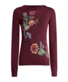 Etro Jacquard Floral-embroidered Sweater In Burgundy
