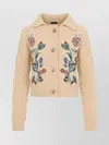 Etro Embroidered Cable-knit Wool And Cashmere-blend Cardigan In Neutral