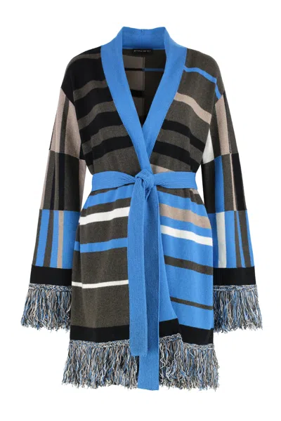 Etro Wool Blend Maxi-cardigan In Multi