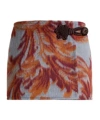 Etro Wool-blend Mini Skirt With Leafy Motif In Brown