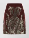 Etro Wool Blend Mini Skirt With Metallic Print