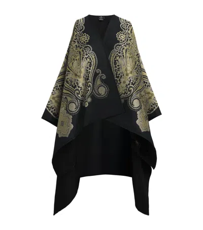 ETRO WOOL-BLEND PAISLEY CAPE
