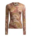 Etro Crew Neck Long-sleeved Top In Brown