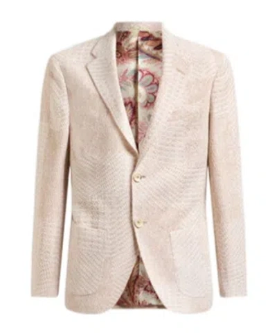 Etro Wool-blend Patchwork Blazer In White