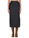 Etro Wool Blend Pencil Skirt In Blue