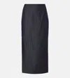Etro Wool Blend Pencil Skirt In Blue