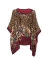 Etro Poncho With Leopard Print And Floral Pattern In Brown