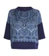 Etro Wool-blend Printed Sweater In Blue