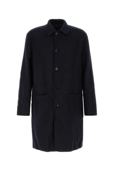 Etro Wool Blend Reversible Coat In Black