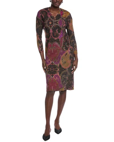 Etro Wool-blend Shift Dress In Purple
