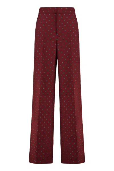 Etro Wool Blend Trousers In Red