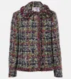 Etro Textured Fringe Metallic Tweed Coat In Multicoloured