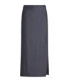 Etro Elegant Blue Midi Skirt With Stylish Side Openings In Black