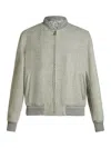 Etro Zip-up Wool Bomber Jacket In Nude & Neutrals