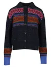 Etro Blue Multicolor Cardigan Knitwear Blue