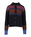 Etro Blue Multicolor Cardigan Knitwear Blue In Blue