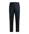 Etro Striped Pattern Wool Trousers In Black