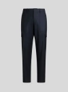 Etro Black Straight Cargos Pants In Blue
