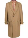 Etro Wool Coat In Brown