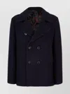 Etro Wool Coat With Lapels And Decorative Buttons